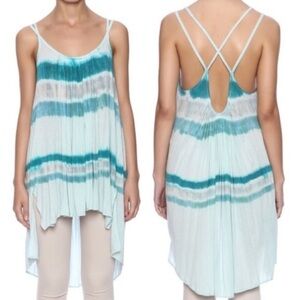 𝅺FREE People Tie Dye Aquamarine Fly Away Tank Woman’s Size Medium